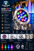 12W RGB Fountain LED Light – Colourful Water Feature Lighting | Fachos