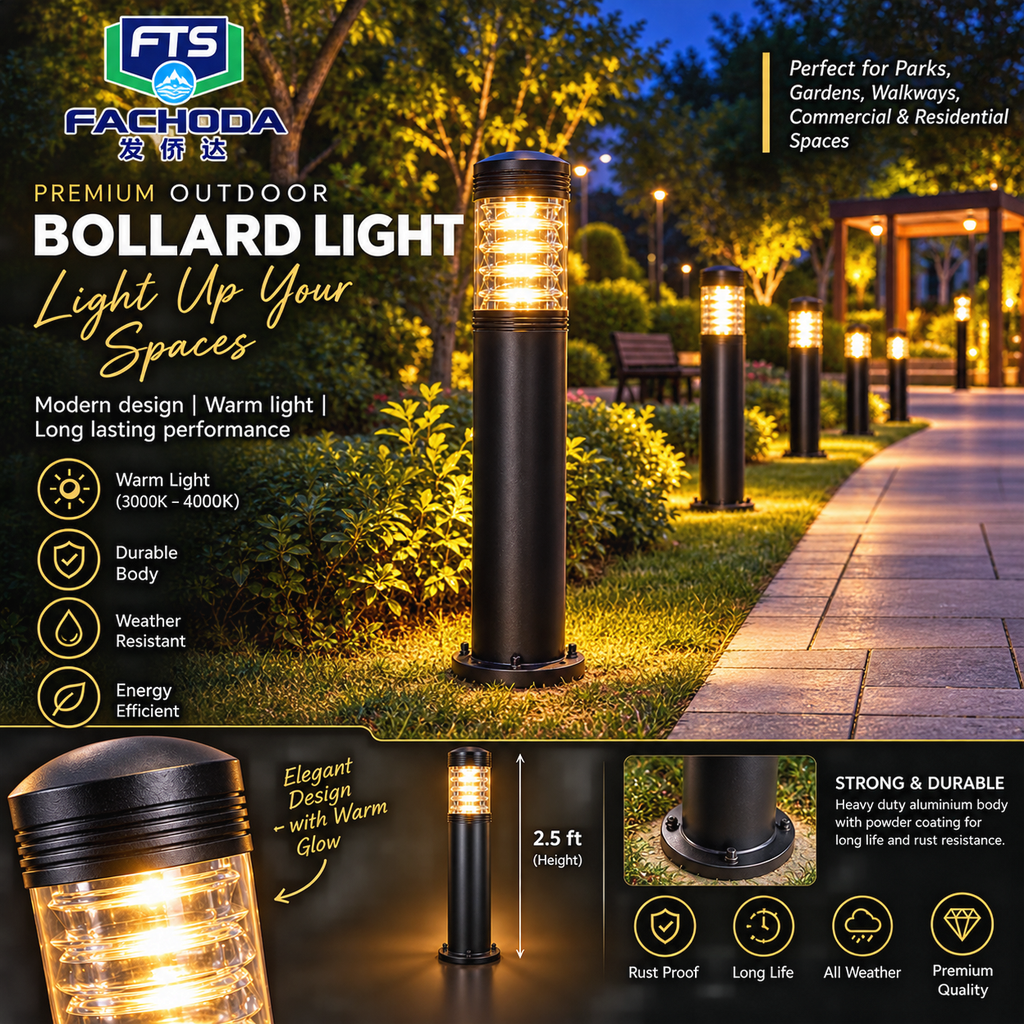 Fachos-Outdoor LED Bollard Lights for Gardens, Parks and Walkways